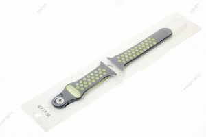 Ремешок силиконовый для Apple Watch 38мм/ 40мм/ 41мм Nike, #02 черный-зеленый
