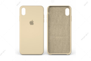 Чехол для iPhone XS Max, Silicone Case, премиум, серый камень