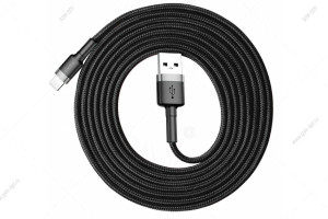 Кабель USB Baseus Cafule Lightning для Apple, 2м, черный-серый