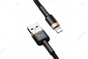 Кабель USB Baseus Cafule Lightning для Apple, 2м, черный-золото