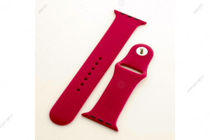Ремешок силиконовый для Apple Watch 42мм/ 44мм/ 45мм размер M/L, красная роза