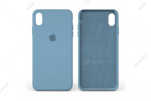 Чехол для iPhone XS Max, Silicone Case, премиум, васильковый