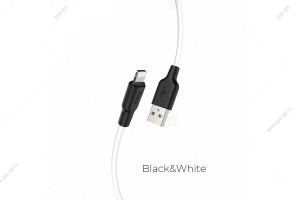 Кабель USB Hoco X21 Plus Silicone Lightning для Apple 1м, черно-белый