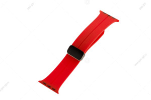 Ремешок силиконовый для Apple Watch 38мм/ 40мм/ 41мм Magic lock, с магнитной пряжкой, #03 красный