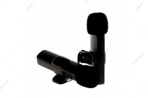 Беспроводной микрофон петличный JBH K9 для iPhone, iPad, Lightning, 2 в 1, черный