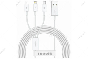 Кабель USB Baseus Superior 3в1 для iPhone и Android устройств, 3,5А,  Lightning, Micro-USB, Type-C