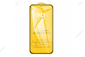 Защитное стекло 9D для iPhone 11, XR, черный (в тех.упаковке)